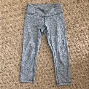 Lululemon Wunder Under Gray Crop Pants Leggings